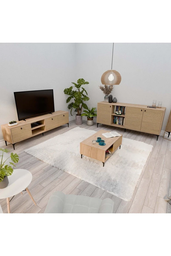 Mezza Set 1364-2092-1684 Vision Tv Ünitesi - Orta Sehpa - Konsol Seti Sepet - Yunus - 4