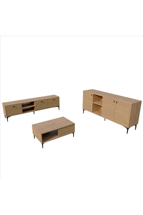 Mezza Set 1364-2092-1684 Vision Tv Ünitesi - Orta Sehpa - Konsol Seti Sepet - Yunus - 5