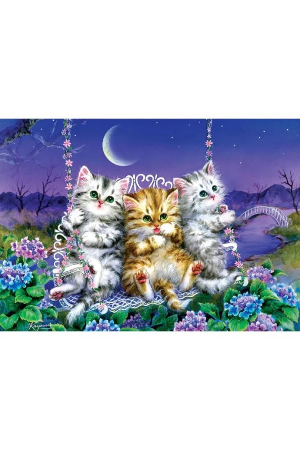 Art Puzzle Ayışığında Sallanan Kedicikler 500 Parça Puzzle 5086