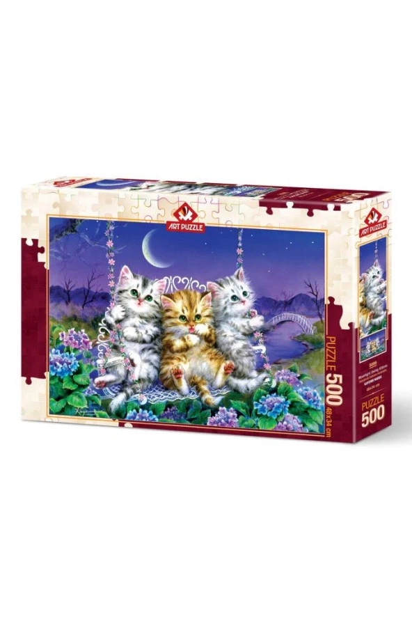 Art Puzzle Ayışığında Sallanan Kedicikler 500 Parça Puzzle 5086 - 2