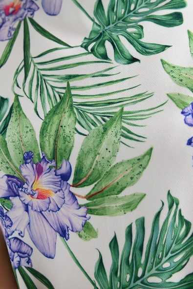 Kadın Desenli Kısa Kollu Elbise 5167-23 - 12