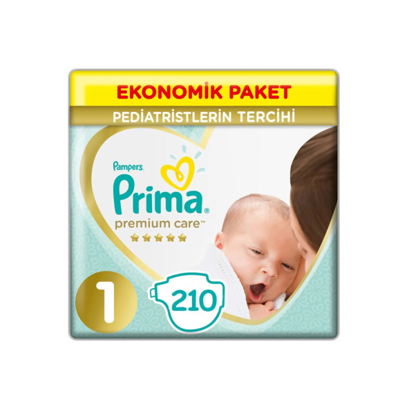 Prima Premium Care Bebek Bezi 1 Beden Yenidoğan 2-5 Kg  210 Adet