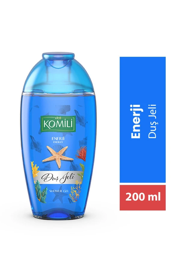 KOMİLİ Enerji Vegan Seyahat Boy Duş Jeli - Ferah Koku - 200 ML