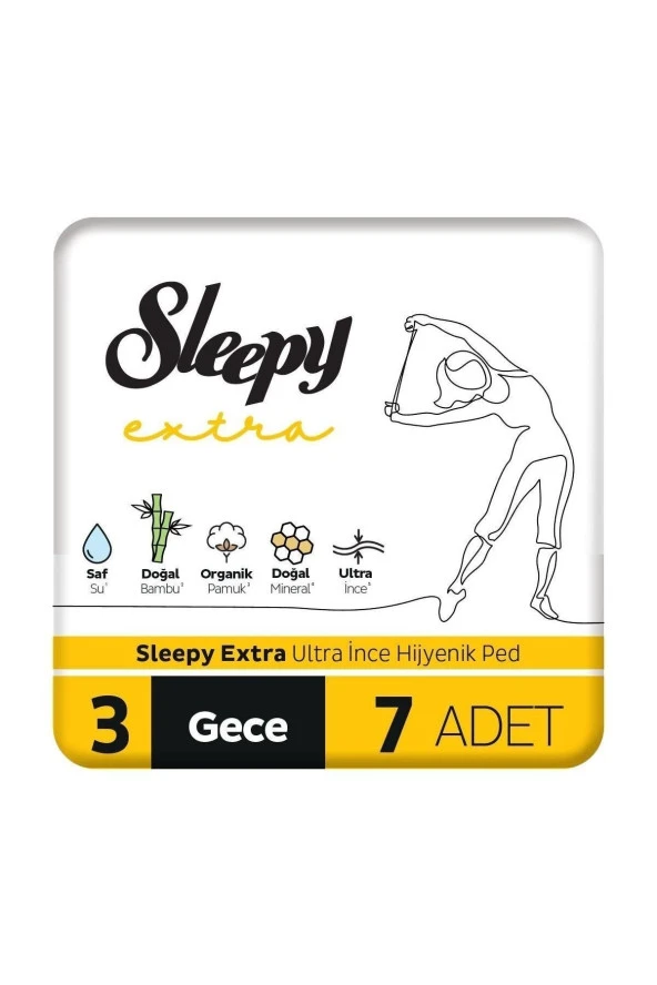 SLEEPY Extra Ultra Ince Hijyenik Ped Gece 7 Adet Ped ürün görseli 1