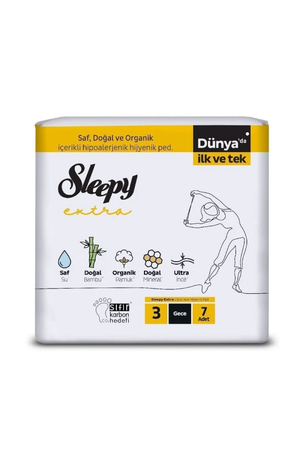 SLEEPY Extra Ultra Ince Hijyenik Ped Gece 7 Adet Ped - Resim 2