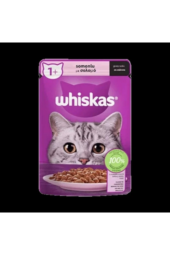 WHİSKAS Pouch Somon Balıklı Yaş Kedi Maması 85 gr