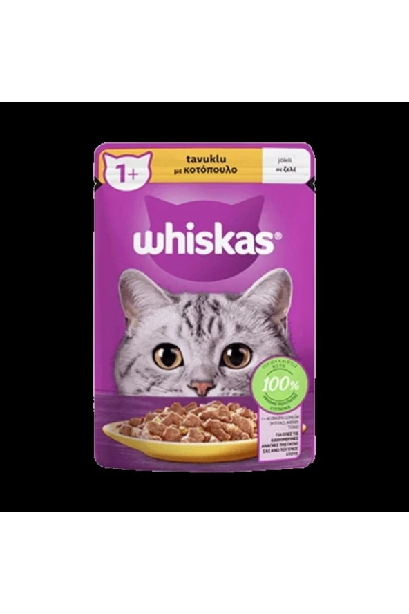 WHİSKAS Pouch Jöle Içinde Tavuklu Yetişkin Kedi Konservesi 85 gr