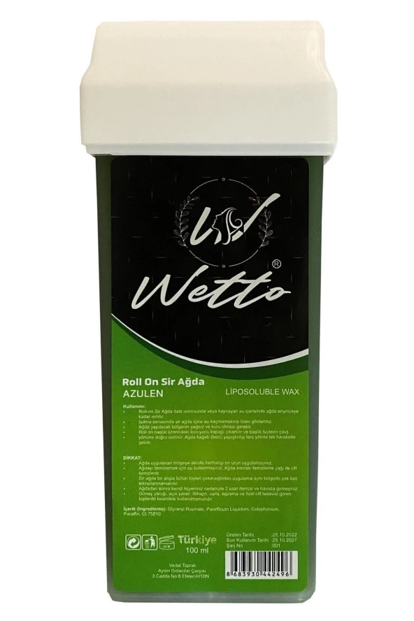 WETTO Professional Kartuş Ağda Azulen(YEŞİL) 100 ml