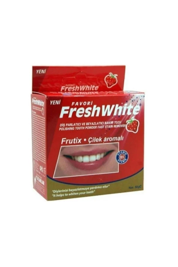 FRESH WHİTE Diş Tozu 50gr Çilek Aromalı