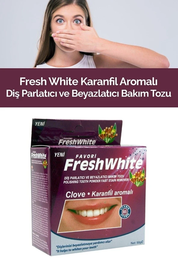 FRESH WHİTE Diş Tozu 50gr Karanfil Aromalı