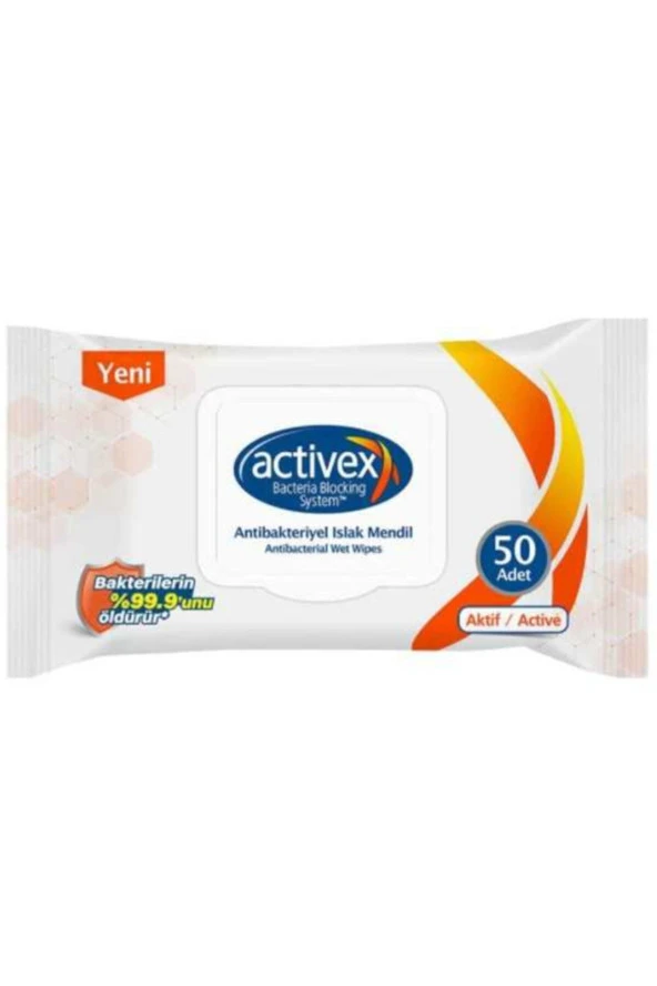 ACTİVEX Islak Mendil Aktif 50"lı