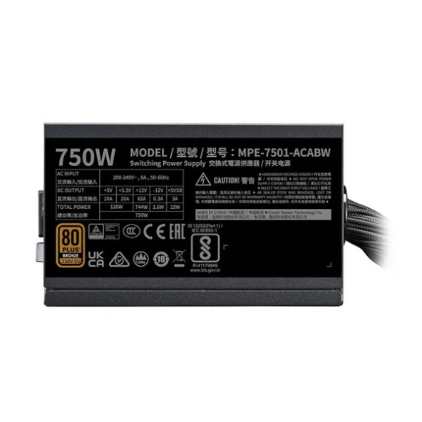 COOLERMASTER 750W 80+ BRONZE TD500 V2 TD500V2-KGNN75-STU GAMING EATX PC KASASI - 4