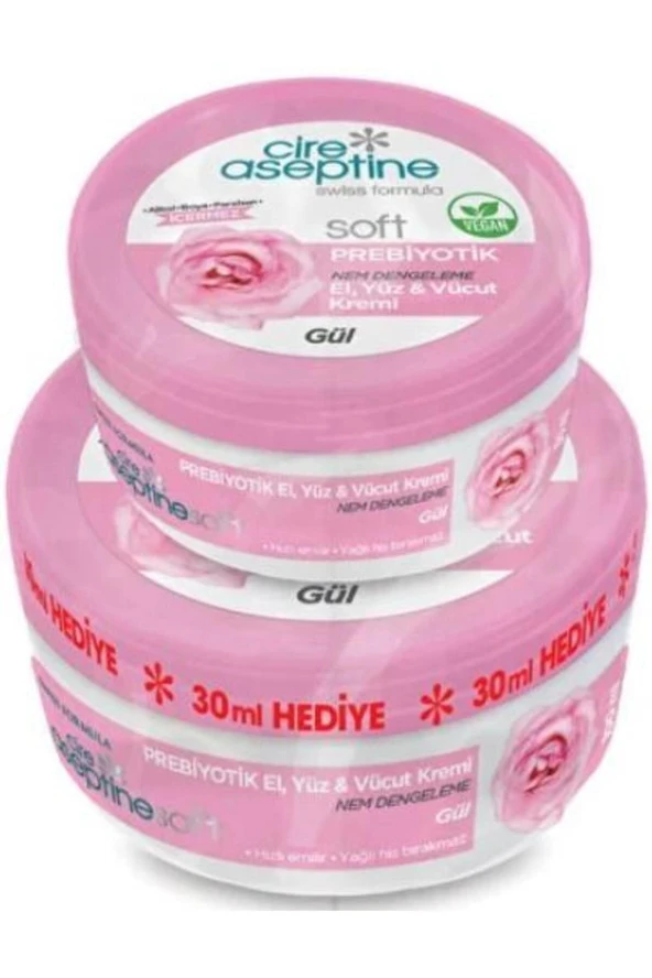 CIRE ASEPTINE Soft Prebiyotik Gül Krem 100 ml + 30 ml