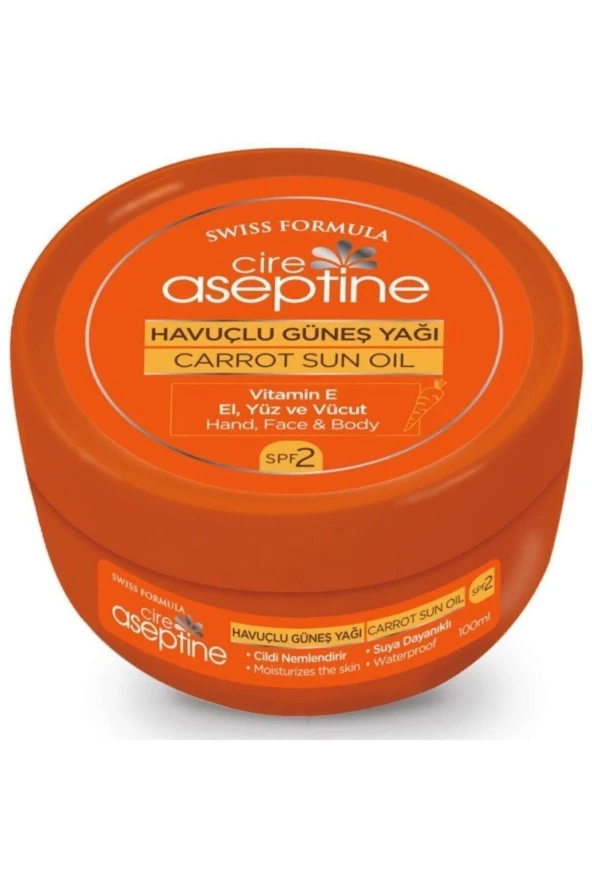 CIRE ASEPTINE Cire Aceptıne Sun Havuçlu Güneş Yağı Kavanoz 100ml