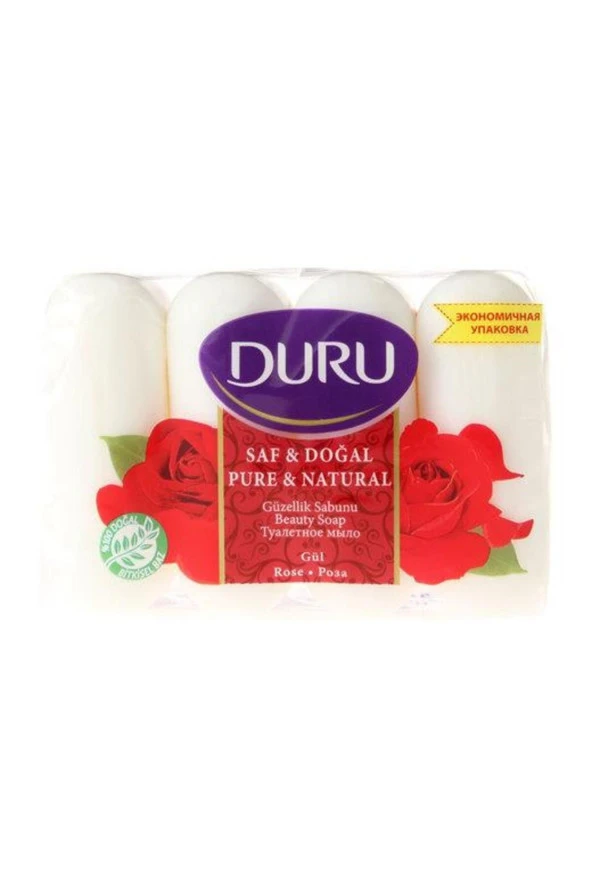 DURU Saf & Doğal Gül Güzellik Sabunu 280 gr 4x70 gr