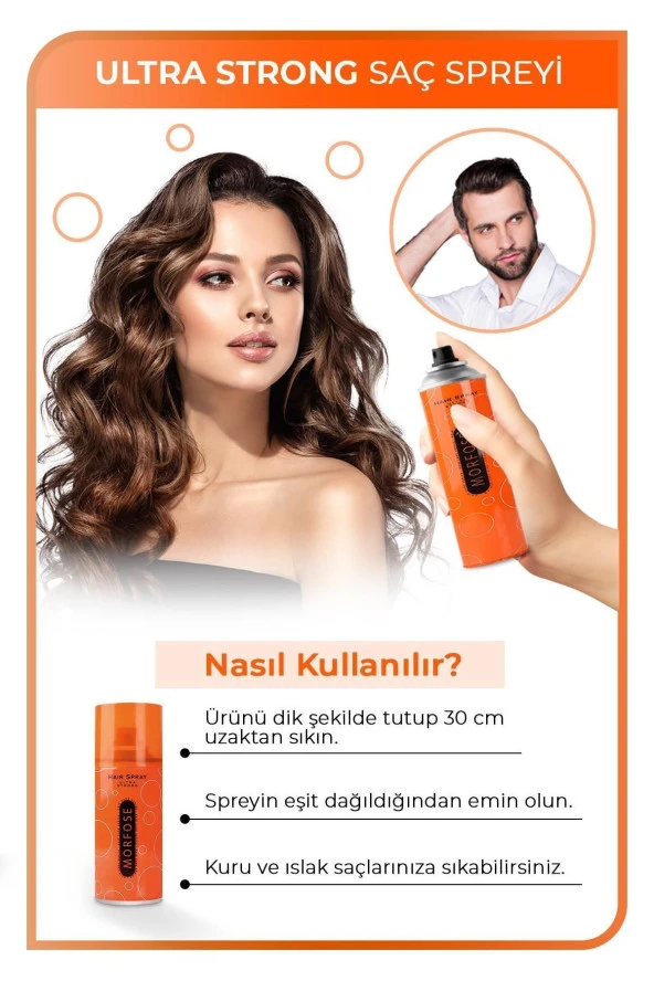 MORFOSE Saç Spreyi Ultra Strong 75 ml - Ultra Güçlü Dış Etkenlere Karşı Kalıcı Tutuş - Resim 3