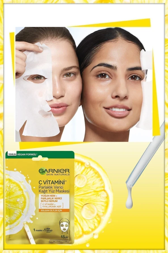 GARNİER C Vitamini Parlaklık Verici Kağıt Yüz Maskesi - 3