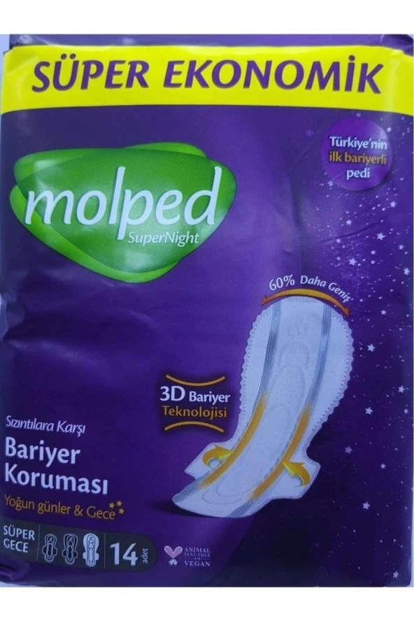 MOLPED Süpernight Ped Süper Gece Süper Eko 14lü ürün görseli