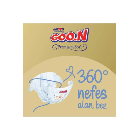 Goo.n Premium Soft 1 Numara Süper Yumuşak Yenidoğan Bant Bebek Bezi - 50 Adet - 4