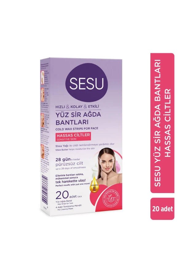 SESU Yüz Sir Ağda Bandı Hassas Ciltler 20 Li
