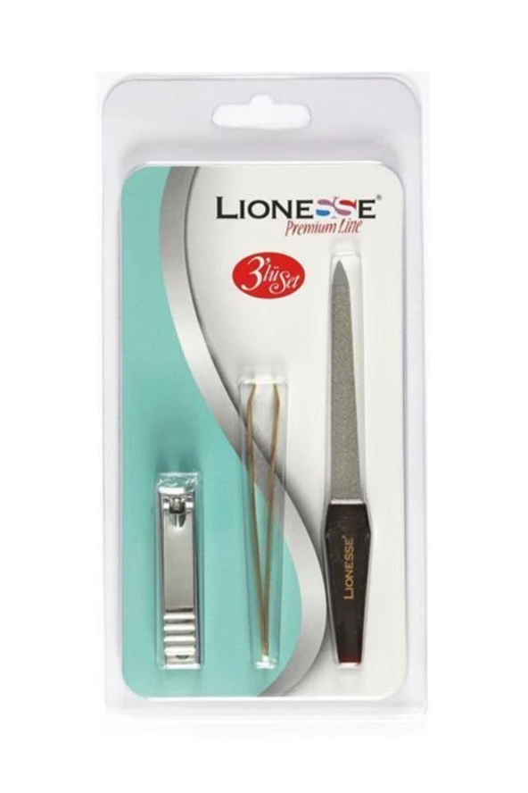 LİONESSE Üçlü Set (CIMBIZ-MAKAS-TÖRPÜ)
