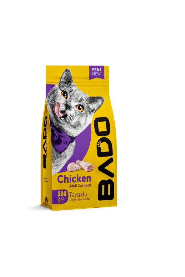 BADO Yetişkin Kedi Maması Tavuklu 500 Gr.