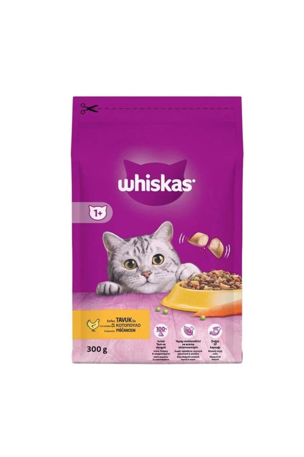 WHİSKAS Tavuklu Sebzeli Kuru Kedi Maması 300 gr