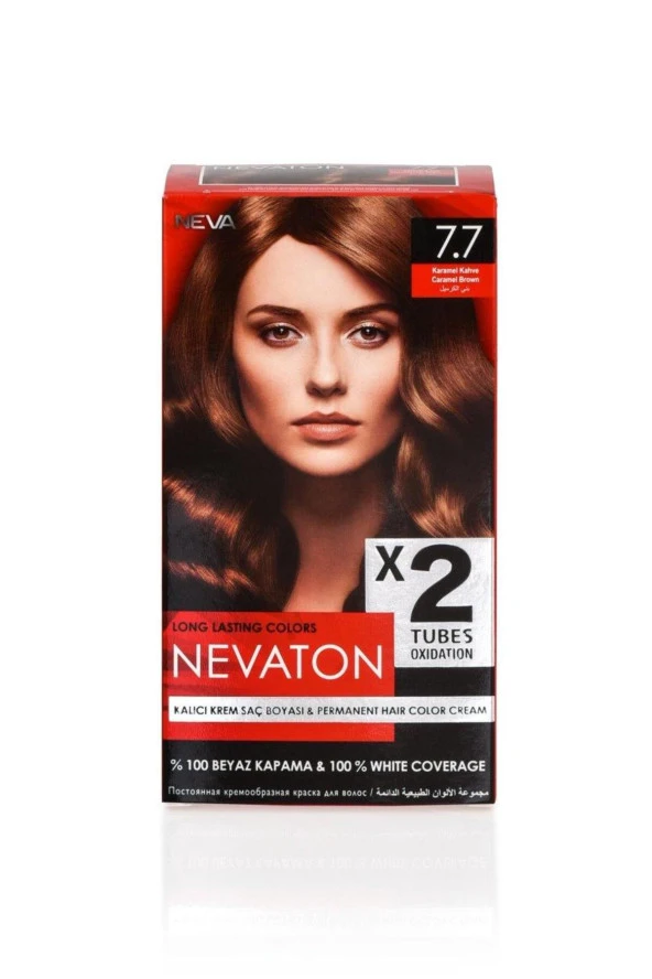 NEVATON 2 Li Saç Boyası 7.7 Karamel Kahve ürün görseli