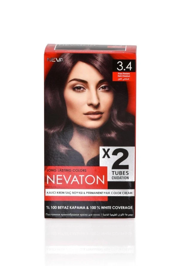 NEVATON 2 Li Saç Boyası 3.4 Koyu Kestane ürün görseli 1