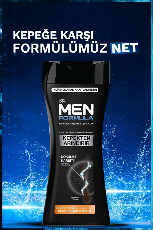 İPEK Ipek Men Formula Kepeğe Karşı Etkili Şampuan - Dökülmeye Eğilimli Saçlar - Resim 2