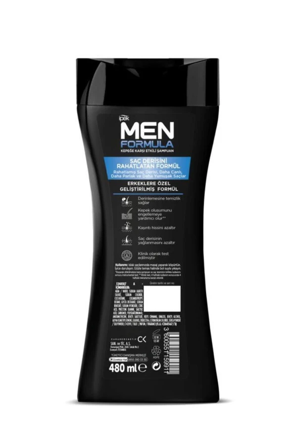 İPEK Ipek Men Formula Kepeğe Karşı Etkili Şampuan - Normal Saçlar - Resim 5