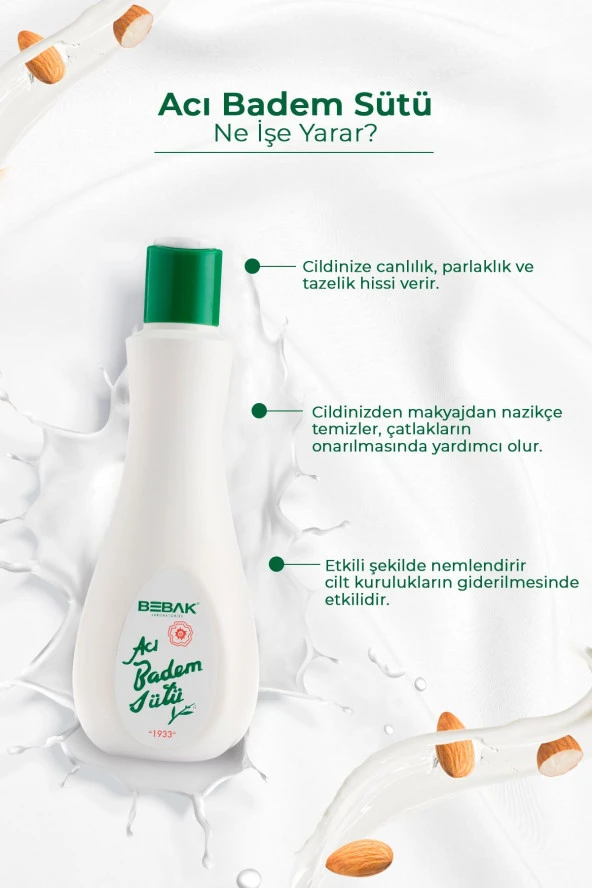 BEBAK Acı Badem Sütü 120 ml - 3
