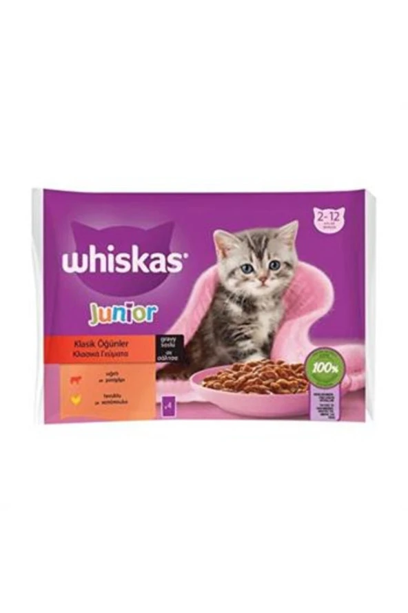 WHİSKAS Klasik Öğünler Yavru Kedi Yaş Maması 340 gr