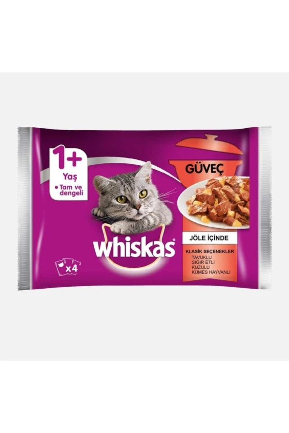 WHİSKAS Pouch Güveç Eti Çeşitli Yetişkin Kedi 85 gr