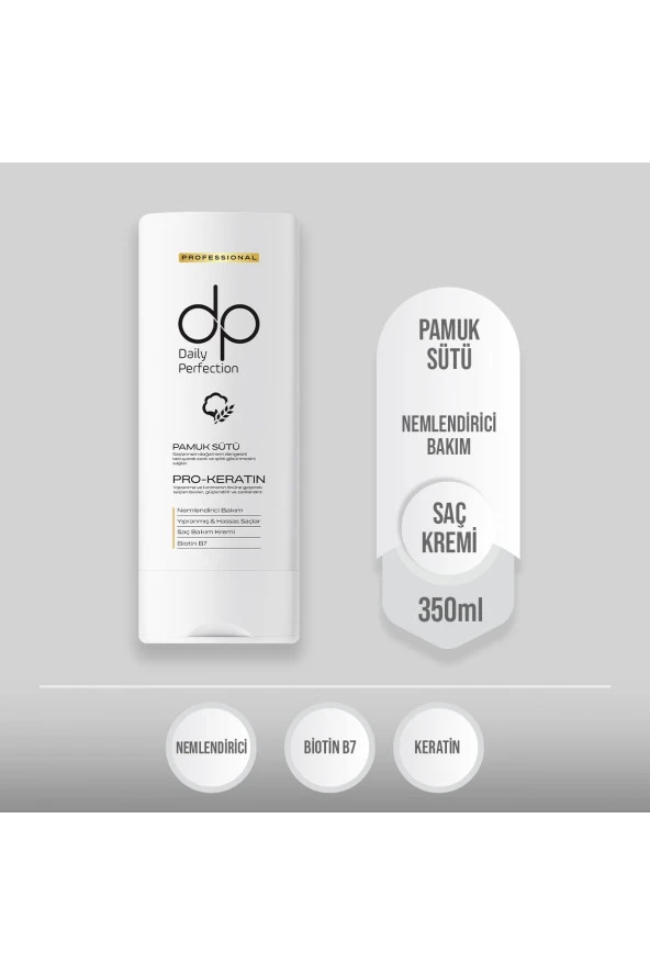 DP Daily Perfection Pamuk Sütü Buğday Proteini Saç Bakım Kremi 350 ml