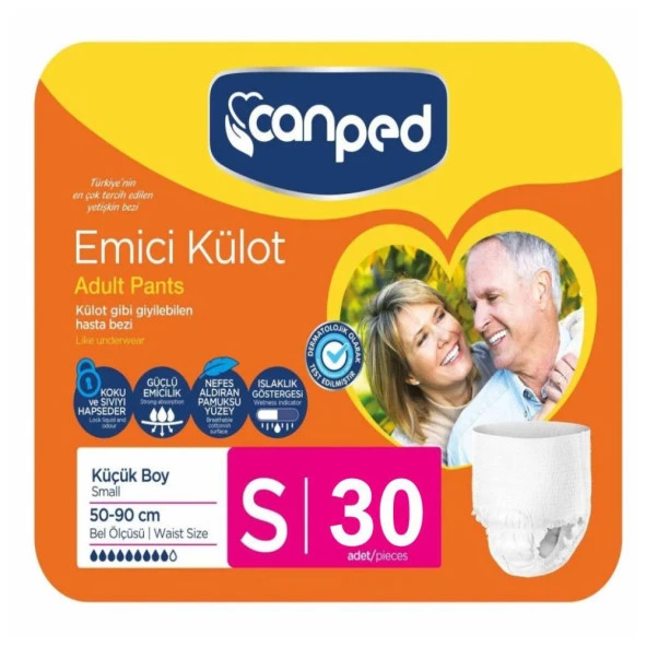 Canped 30 Adet Small Emici Külot Hasta Bezi