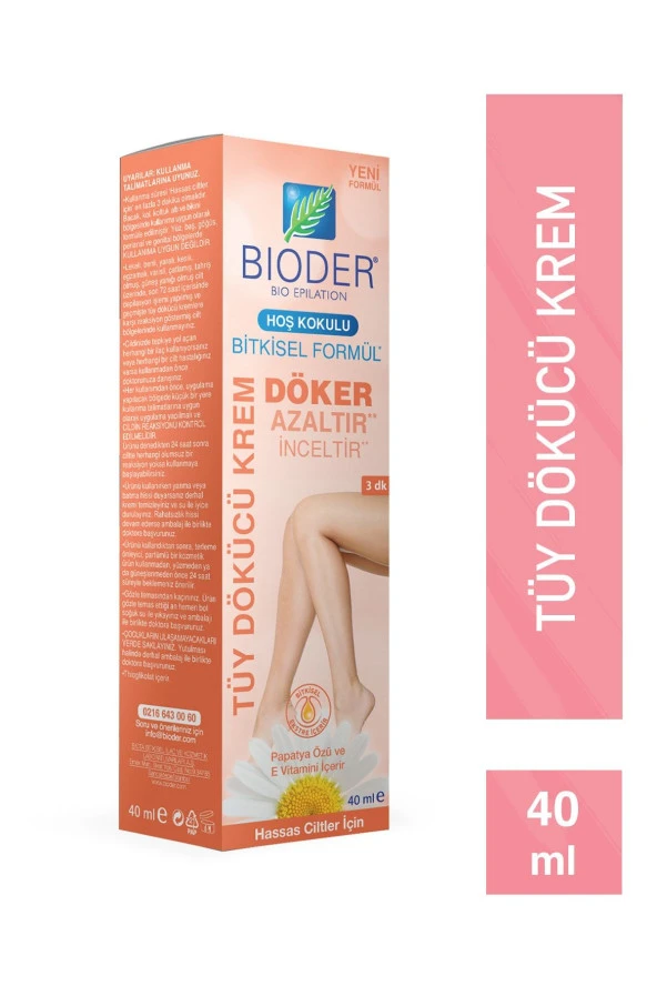 BİODER Tüy Dökücü Krem -Hassas Cilt Papatya Özlü 40 ml Tüy Azaltıcı Etki