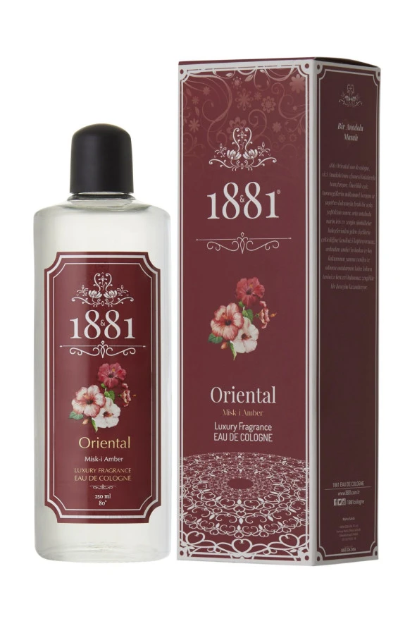 1881 KOLONYA Oriental & Misk-i Amber Kolonya 250 Ml Cam Şişe 80 Derece