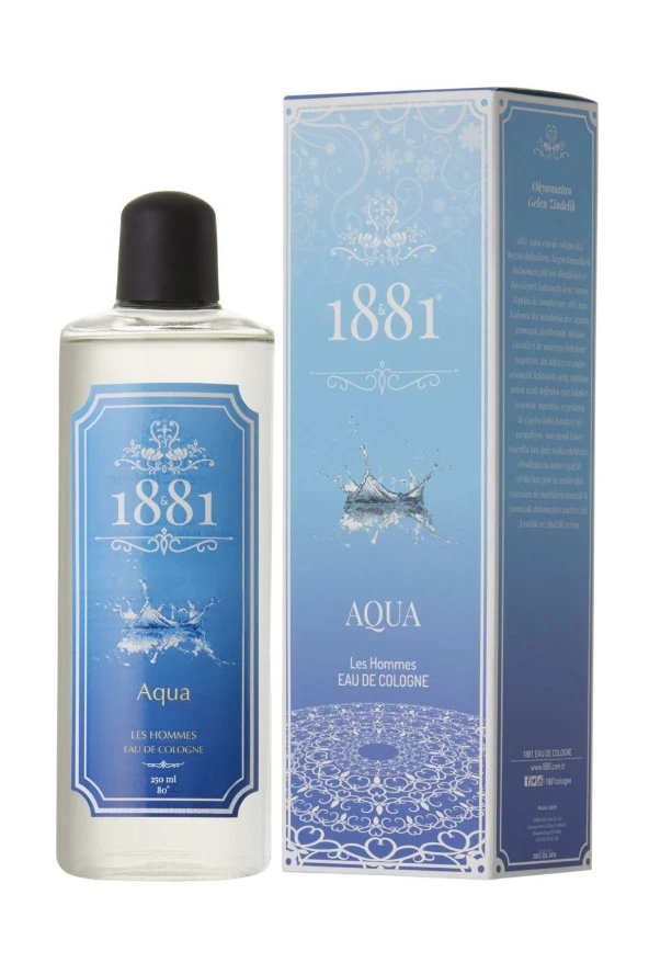 1881 KOLONYA Aqua Les Hommes Kolonya 250 Ml Cam Şişe 80 Derece