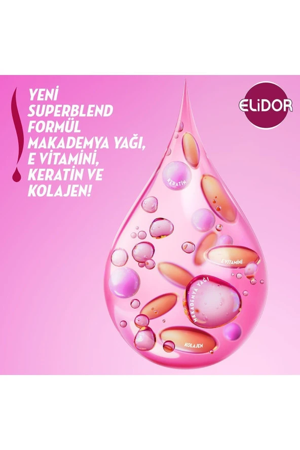 ELİDOR Superblend Serum Saç Bakım Kremi Güçlü Ve Parlak E Vitamini Makademya Yağı & Keratin 350 Ml - 4