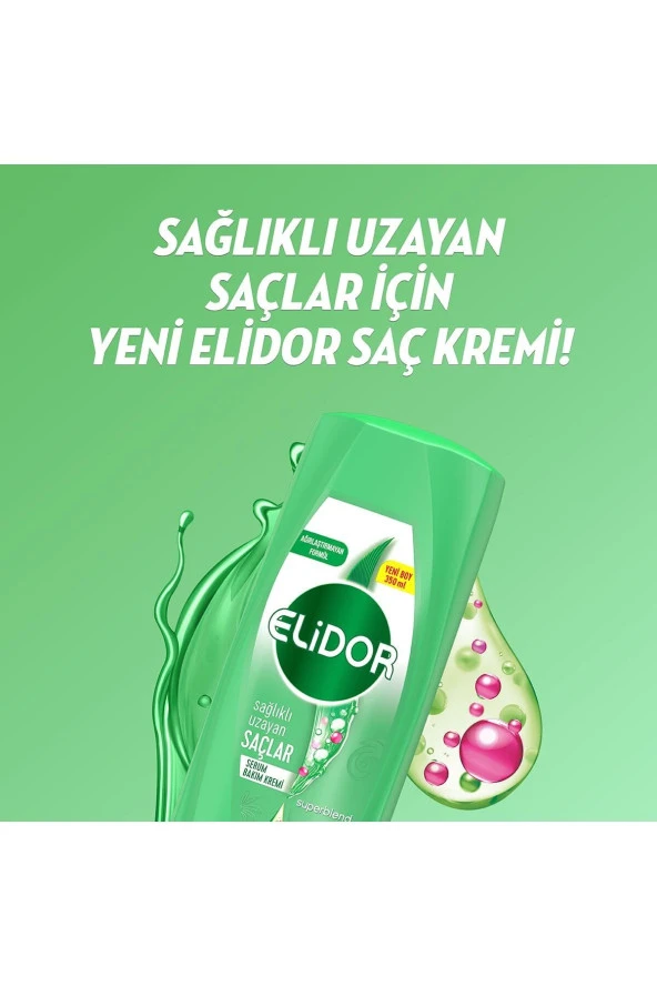 Elidor Superblend Serum Saç Bakım Kremi Sağlıklı Uzayan Saçlar Biotin Argan Yağı & Keratin 350 Ml - 3
