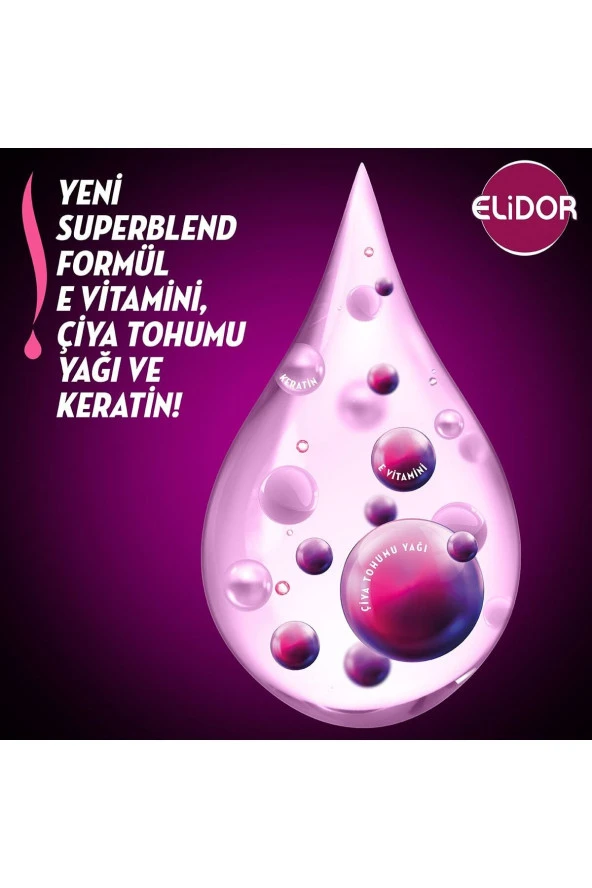 ELİDOR Superblend Serum Saç Bakım Kremi Esmer Parlaklık E Vitamini Chia Tohumu Yağı Keratin 350 Ml - 4