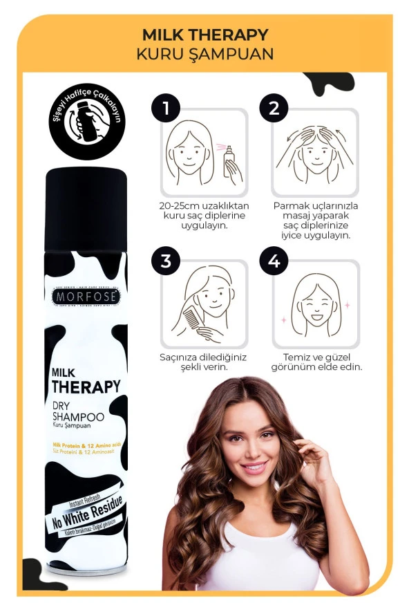 MORFOSE Milk Therapy Kuru Şampuan 200 ml - Besleyici, Hacim Veren, Temiz Görünüm Sağlayan Güçlü Saç Etkisi - 3