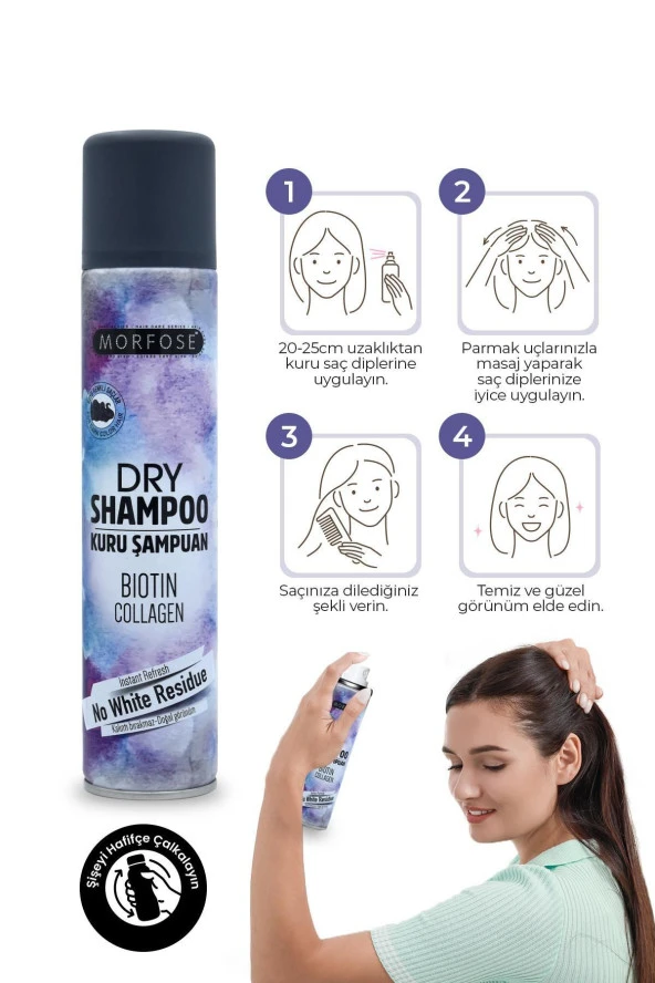 MORFOSE Kuru Şampuan Koyu Renkli Saçlar 200 ml - 3