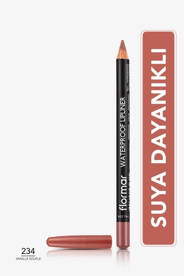 FLORMAR Suya Dayanıklı Dudak Kalemi (KAHVE) - Waterproof Lipliner - 234 Vanilla Sff - 8690604567478