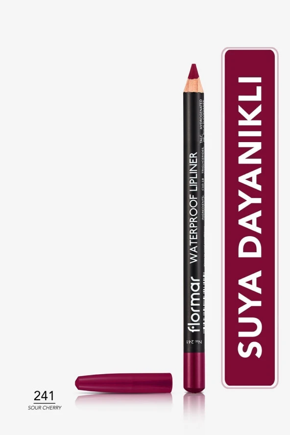 FLORMAR Waterproof Lipliner - Suya Dayanıklı Dudak Kalemi No:241 Sour Cherry 1.14 g 8690604567553