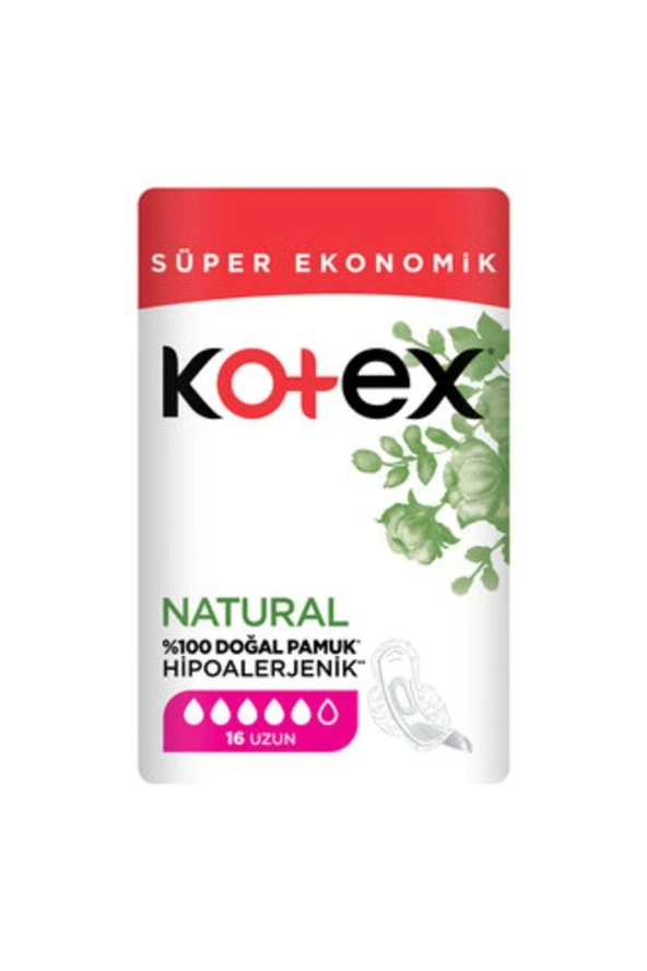 KOTEX Süper Ekonomik Hijyenik Ped Natural Ultra Uzun 16'lı