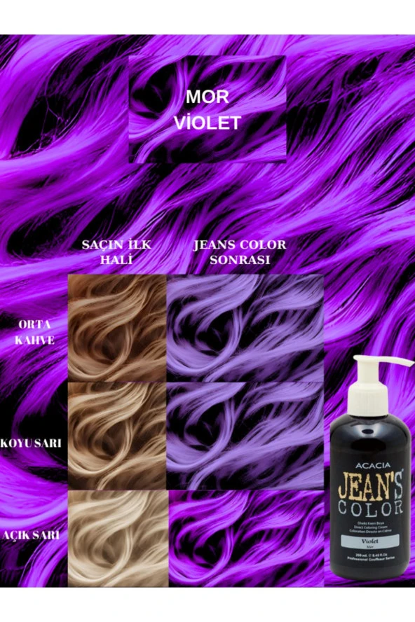 Acacia Jeans Color Saç Boyası Mor 250 Ml