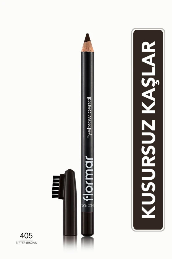 Flormar Kapağı Fırçalı Kaş Kalemi (Kahve) - Eyebrow Pencil - 405 Bitter Brown - 8690604278701