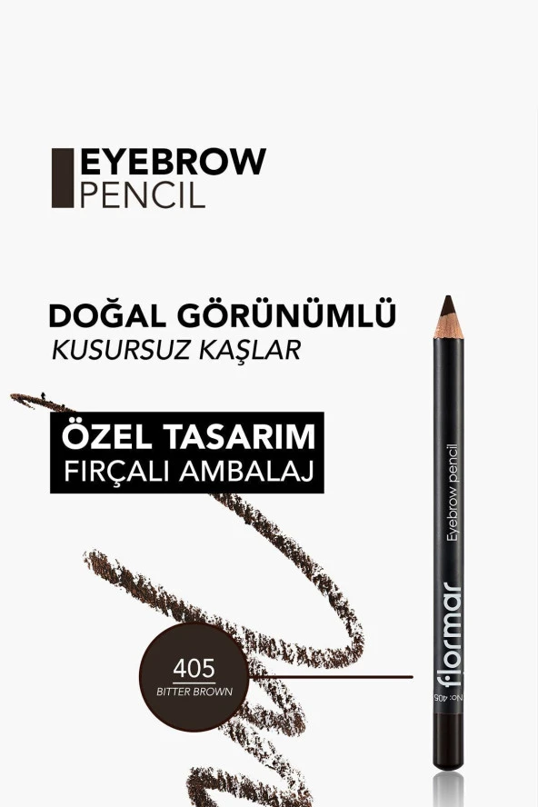 Flormar Kapağı Fırçalı Kaş Kalemi (Kahve) - Eyebrow Pencil - 405 Bitter Brown - 8690604278701 - 5
